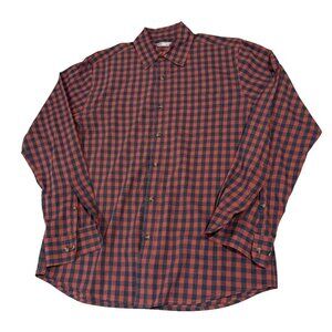 Sonoma Goods For Life Shirt Medium Red Blue Check Flannel Long Sleeve Men